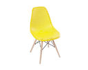 Ver imagem 1 de Sc-037-m - Cadeira Decorativa Assento em Pp na Cor Amarelo,base Estilo Eiffel,com Armacao de Madeira