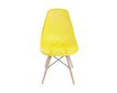 Ver imagem 3 de Sc-037-m - Cadeira Decorativa Assento em Pp na Cor Amarelo,base Estilo Eiffel,com Armacao de Madeira