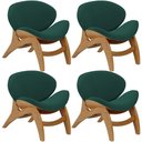 Ver imagem 1 de Kit 4 Poltronas Decorativa Orgânica Sala Living Kadosh L02 Bouclê Verde