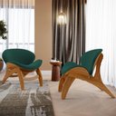 Ver imagem 5 de Kit 4 Poltronas Decorativa Orgânica Sala Living Kadosh L02 Bouclê Verde