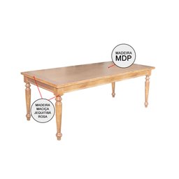 Conjunto Jantar Mesa Leonora Madeira Maciça 240x100 com 10 Cadeiras Paris Base Alumínio - Natural - 3