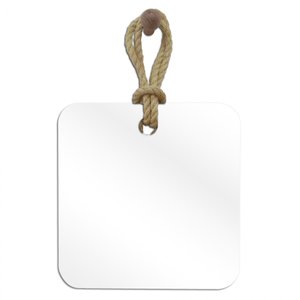 Espelho Decorativo Hole Alça Sisal Natural 40x40 cm
