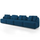 Ver imagem 6 de Sofá 5 Lugares para Sala de Estar Living 388cm Arlo F04 Veludo Azul Marinho - Lyam Decor