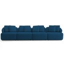 Ver imagem 3 de Sofá 5 Lugares para Sala de Estar Living 388cm Arlo F04 Veludo Azul Marinho - Lyam Decor