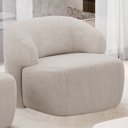 Ver imagem 2 de Kit 02 Poltronas Decorativa Fixa Orgânica para Sala Living Barolo L06 Bouclê Bege - Lyam Decor