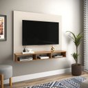 Ver imagem 1 de Painel para Tv Sol Suspenso 50 Polegadas para Sala - Off White com Nature