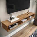 Ver imagem 2 de Painel para Tv Sol Suspenso 50 Polegadas para Sala - Off White com Nature