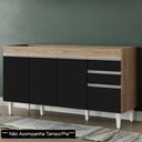 Ver imagem 2 de Balcão Gabinete para Pia 150cm sem Tampo 4 Portas 2 Gavetas Marrocos Castanho/preto - Lumil