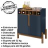 Barzinho Com 2 Portas e Adega Para Sala de Jantar 50522 Azul Cobalto Cedro DCASA - 3