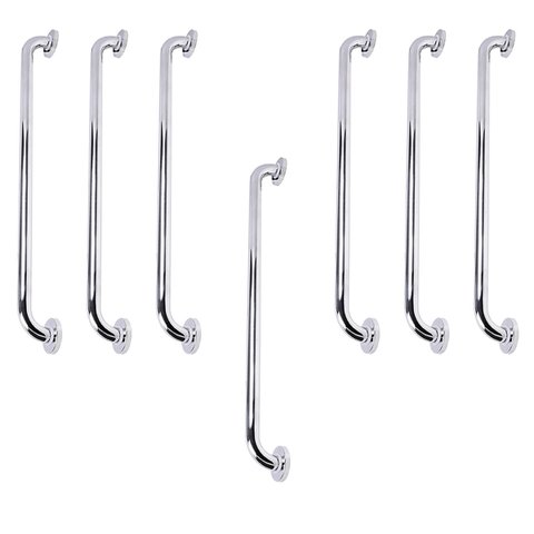 Barra de Apoio 70cm Inox Kit 7 Unidades Banheiro Box Gestante Idoso Criança Deficiente Proteçao Resi