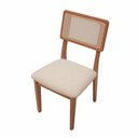 Ver imagem 4 de Mesa de Jantar 90cm C/ 4 Cadeiras e Base Ripada 100% Mdf Cor:off White com Freijó e Cesare Claro