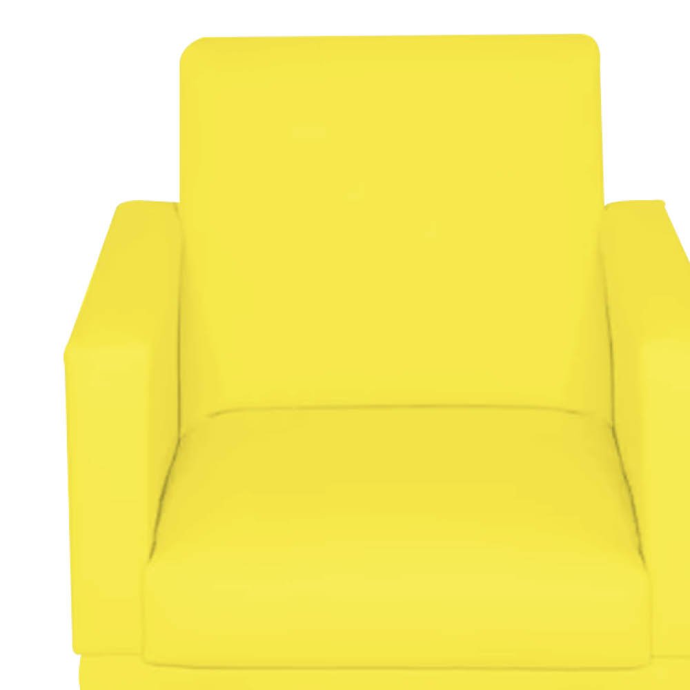 Kit 05 Poltrona Cadeira Nina Com Base Decorativa Recepção Sala De Estar Corino Amarelo - - 4