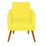 Kit 05 Poltrona Cadeira Nina Com Base Decorativa Recepção Sala De Estar Corino Amarelo - - 3