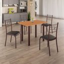 Ver imagem 2 de Conjunto Sala de Jantar Mila 4 Cadeiras Ella Marrom C- Preto