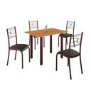 Ver imagem 1 de Conjunto Sala de Jantar Mila 4 Cadeiras Ella Marrom C- Preto
