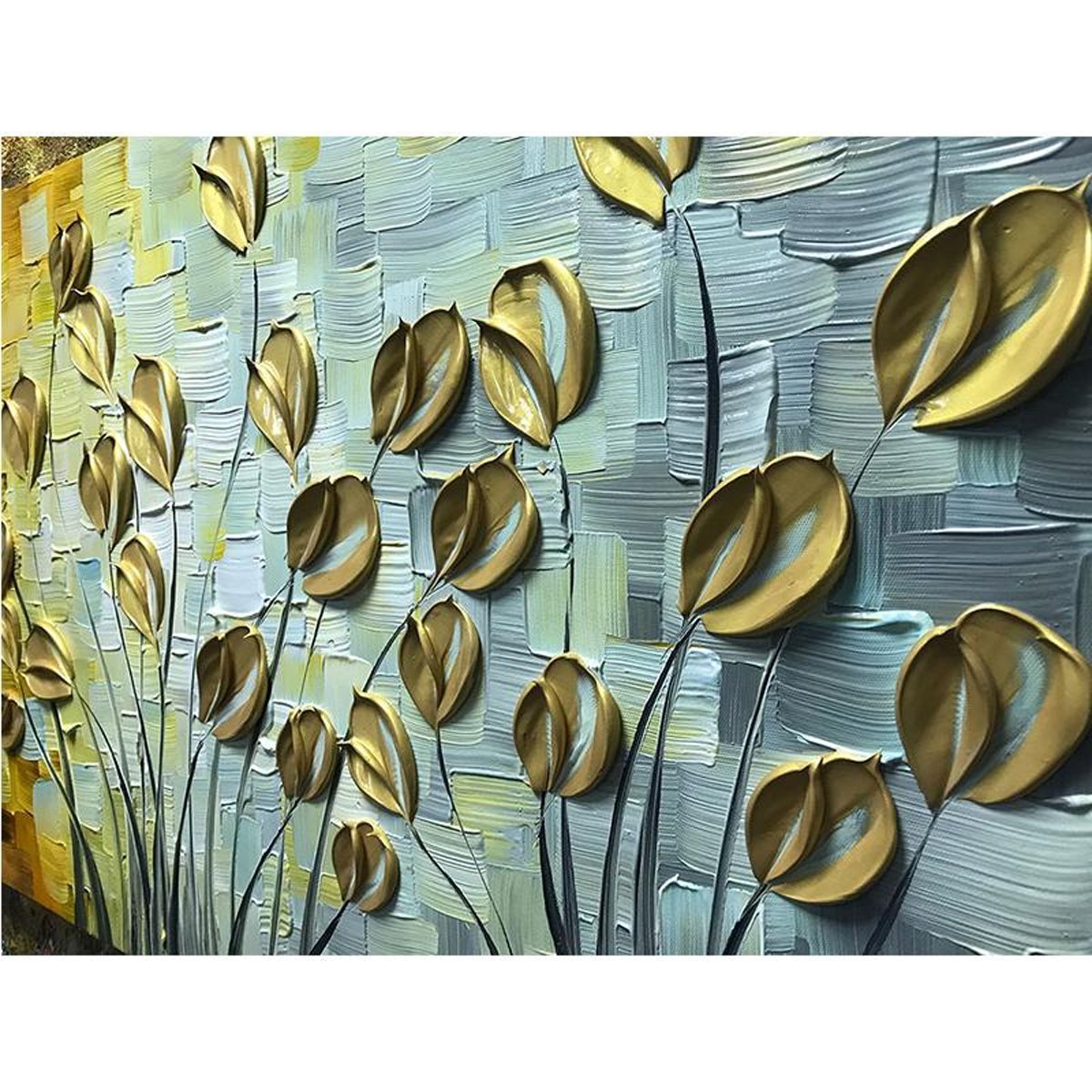 Quadro Pintura Tela anos long pintados fade gold Quarto 5434: 60cm (A) x 110cm (L) - 5