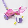 Velocípede Motoquinha Velotrol Triciclo de Empurrar Rosa Infantil Menina Cestinha - 4