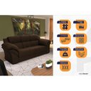 Ver imagem 3 de Conjunto Sofá Windsor Velut Marrom 3 e 2 Lugares 2,04m e 1,59m - King House