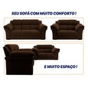 Ver imagem 4 de Conjunto Sofá Windsor Velut Marrom 3 e 2 Lugares 2,04m e 1,59m - King House