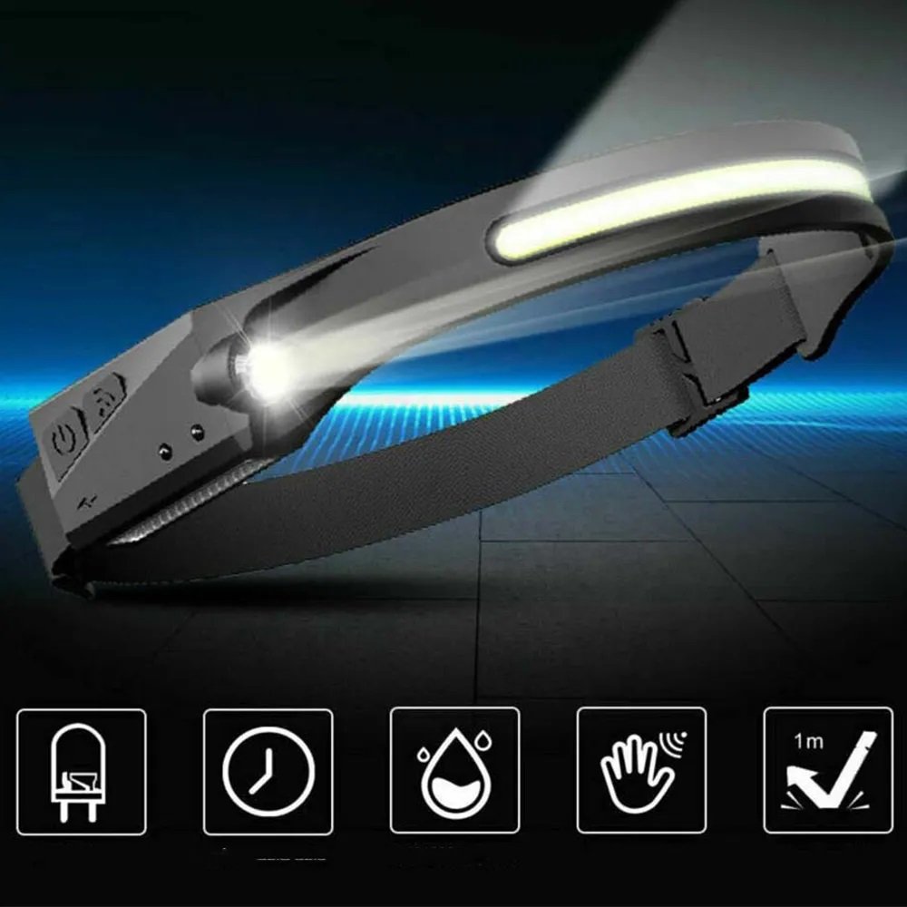 Lanterna de Cabeça Sensor Movimento Led Cob Xpe Usb Kit 40 Unidades Multiuso Camping Oficina Pesca C - 7