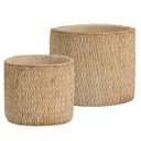 Ver imagem 1 de Kit 02 Cachepots em Cimento Vaso Decorativo Textura Rattan - Bege