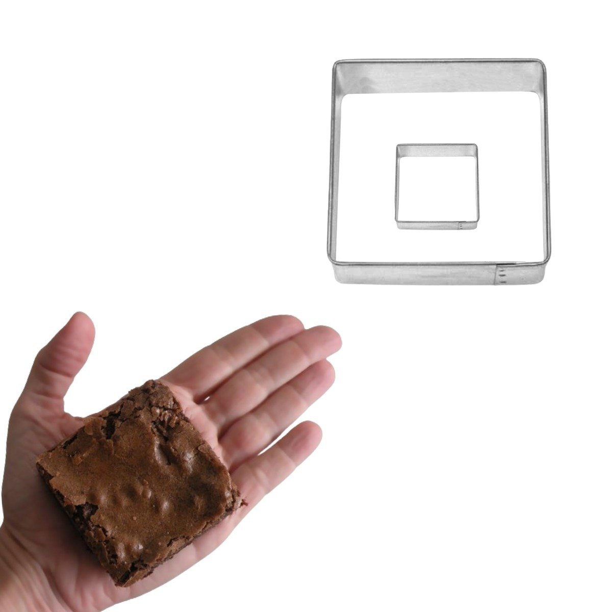 Kit 2 Cortadores Brownie Bolo Biscoito em Aço Inox