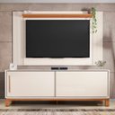 Ver imagem 1 de Painel para TV 65 pol e Rack Bancada 180cm Lucca Off/Freijó C01 - Mpozenato