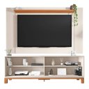 Ver imagem 6 de Painel para TV 65 pol e Rack Bancada 180cm Lucca Off/Freijó C01 - Mpozenato