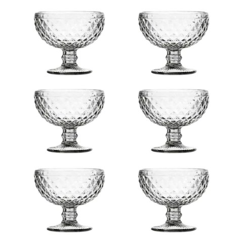 Conjunto 6 Unidades Taça de Sobremesa Bico de Abacaxi Vidro