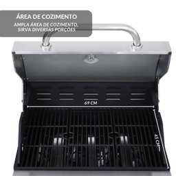 Churrasqueira de Embutir Bancada Inox a Gás 4 Queimadores Push Turn Importway Iwcg-005 - 3