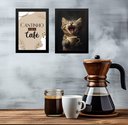 Ver imagem 3 de Kit 2 Quadros Cantinho do Café - Gatinho 24x18cm - com Vidro:moldura Preta