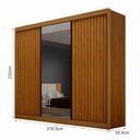 Ver imagem 3 de Guarda Roupa Casal de Correr Ripado com Espelho 3 Portas 6 Gavetas 100% MDF São Paulo