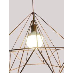 Lustre Pendente Diamante Aramado Cobre Rosebivolt E27:g120 3000k - 3