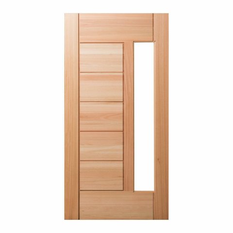 Folha de Porta Maciça em Eucalipto Acabamento Natural 210x102cm PM76 Lira Cruzeiro Portas