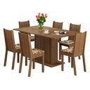 Ver imagem 2 de Conjunto Sala de Jantar Madesa Megan Mesa Tampo de Madeira com 6 Cadeiras - Rustic/bege Marrom
