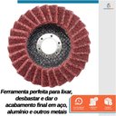 Ver imagem 2 de Disco Flap com Manta 5" Media Vermelha Ideal para Desbaste Lixar Polir Aço Aluminio Metais - Starfer