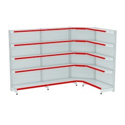 Gondola Parede 202 Fit Ate 3 Metros 1 Canto Branco 20b Pe Vermelho - 1