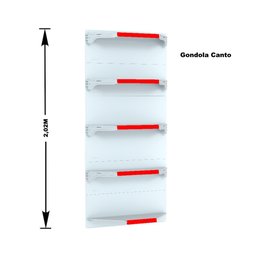 Gondola Parede 202 Fit Ate 3 Metros 1 Canto Branco 20b Pe Vermelho - 4