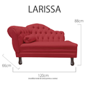 Ver imagem 5 de Recamier Sofá Direito Larissa 120cm Sala Veludo Vermelho - Incasa Decor