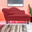 Ver imagem 2 de Recamier Sofá Direito Larissa 120cm Sala Veludo Vermelho - Incasa Decor