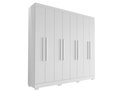 Ver imagem 1 de Guarda Roupa Casal Porto 8 Portas 4 Gavetas Branco Brilho - Aramóveis