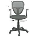 Ver imagem 3 de Cadeira Infantil de Escritório Base Giratória Ergonômica Studio Preto Cinza