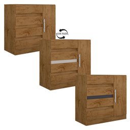 Guarda Roupa Casal Prime 1684 Cômoda 8000 e Multiuso 6020 Freijó Baunilha - Araplac - 5