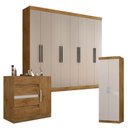 Ver imagem 1 de Guarda Roupa Casal Prime 1684 Cômoda 8000 e Multiuso 6020 Freijó Baunilha - Araplac