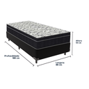 Ver imagem 3 de Cama Box e Colchão Airtech 150 Espuma D45 Solteiro Ortobom: Preto