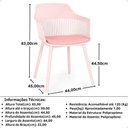 Ver mais imagens de Conjunto Mesa de Jantar Quadrada Venezia 70x70cm Preta com 4 Cadeiras Estofadas Marcela - Rosa