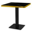 Ver imagem 3 de Conjunto Mesa de Jantar Quadrada Venezia 70x70cm Preta com 4 Cadeiras Estofadas Marcela - Rosa