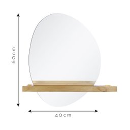 Espelho Funcional Shelf Pinus 66x52cm Orgânico G - 4
