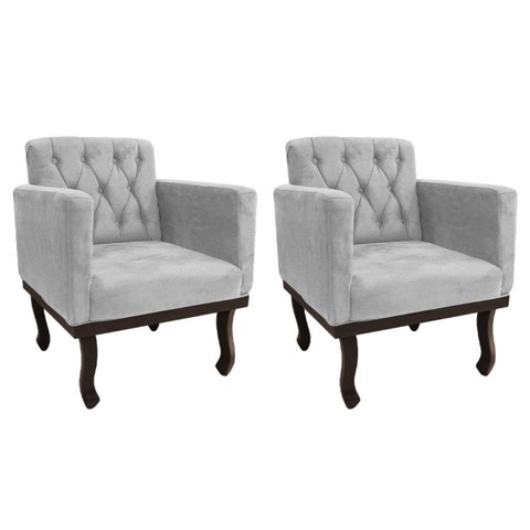Kit 2 Poltronas Classic Linho - Doce Sonho Móveis