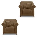 Ver imagem 1 de Kit 2 Poltronas Para Sala De Estar Caramelo Pés Castanho